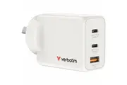 Verbatim 65 W AC Adapter - Universal Adapter - 1 USB - 2 USB Type-C - For Notebook, Tablet PC, Smartphone, Gaming Console - Aust