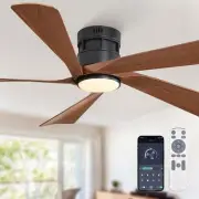52" Ceiling Fan with Lights and Remote Control,Flush Mount Modern Ceiling Fan...
