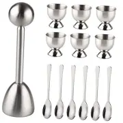 Egg Cracker Topper Set of 13 Egg Cups for Soft Boiled Eggs Tool Set Includes 1