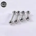 5PCS Titanium Ball Bar Studs Flat Back Lip Labret Piercing Tragus Helix Earrings