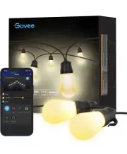 Holiday Outdoor Dimmable Patio Light LED Smart String Light - 48FT 24Round Bulb
