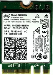 Intel AC 7265NGW Dual Band M.2 Network Adapter Card for WiFi with Bluetooth 4.2
