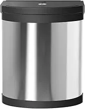 Cefito Rubbish Bin, 12L Kitchen Pull Out Waste Bins Under Sink Garbage Auto Smart Trash Slimline Dustbin Home Bathroom Storage Container, Stainless Steel Open Lid Grey