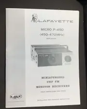 Lafayette Micro P-450 Owners Manual Mini UHF FM Monitor Receiver Photocopy