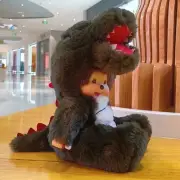 20cm Monchhichis Transform Dinosaur Black Plush Toy Stuffed Doll Kids Gift