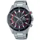 CASIO EDIFICE 輕薄系列網格錶盤太陽能紳士腕錶-銀X黑紅(EFS-S610DB-1A)/45.2mm