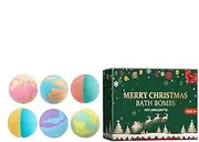 Bath Ball For Women - 6X Handmade Bubble Bath Balls - Christmas Refreshing Bath Bubble Bombs, Organic Bubble Bath Shower Salts For Women Mom Wife