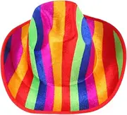 [SHERCHPRY] Cachuchas para Hombre Rainbow Hat Mardi Gras Hat Mens Western Hats Sun Hat Cosplay Hat Wide Bucket Hat Jazz Dance Hats Gay Pride Hat Fedora Knitted Fabric Man Summer Cow Cap