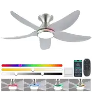 46" Ceiling Fans with Lights Remote/APP Control, Low Profile Ceiling Fans wit...