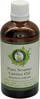 R V Essential Pure Sesame Carrier Oil 10ml (0.338oz)- Sesamum Indicum (100% Pure and Natural Cold Pressed)