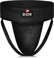 DXM SPORTS Boxing Groin Protector Men – Adjustable Groin Guard for Kickboxing, Taekwondo Sparring Gear, Muay Thai, Martial Arts Training Black Mesh