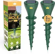 ASEINT Mole Repellent for Lawns, Solar Powered | Patent Screw-Shape-Stake Design | IP65 Waterproof, Varying Sonic and Vibration to Expel Mole Gopher Snake Vole, for Lawn Garden & Yard