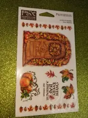 PSX Designs Stickers Fall Doorway Autumn Leaves 2 sheets new in pack