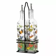Michel Design Works~~Glass Papillon (Butterfly) Oil & Vinegar Cruet Set~~ NEW