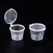 Generic 50 pcs Disposable Condiment Sauce Pot Meal Prep Container (25 ml) - Clear, Round, Minimalist Style - Sauce Container