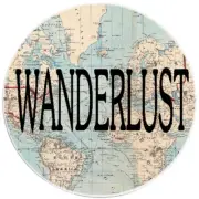 Wanderlust - 10 Pack Circle Stickers 3" x 3" - Globe Map World Travel Love