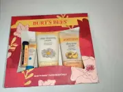 BURT'S BEES FACE ESSENTIALS 4pc Box Mask Pore Scrub Cleansing Cream Lip Balm New