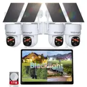 Solar Security Wireless Camera System with 10" Monitor, 2K F1.0 Super Apertur...