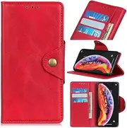 [YBROY] Case for Samsung Galaxy M14 5G, Magnetic Flip Leather Premium Wallet Phone Case, with Card Slot and Folding Stand, Case Cover for Samsung Galaxy M14 5G.(Red)