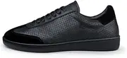 [Anna Kern] Suny Men's Dance Trainers 7430 - Black Leather - Normal Width - Full-Length PU Sole - Removable Multi-Width Midsole
