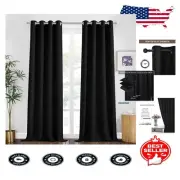 Luxury Blackout Window Panels, 55x102 In, Noise-Reducing Grommet Drapes - 2 Pack