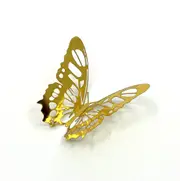 3D Removable Paper Butterfly Wall Stickers 12pk - Metallic Gold