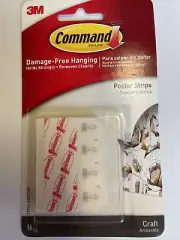 3M Command Poster Strips Damage Free Hanging 16 Poster Strips