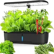 12 Pods Hydroponics Growing System, Indoor Herb Garden with LED Grow Lights, Smart Growing Planter with Adjustable Height and Automatic Timer, Automatic Herb Garden Germination Kit