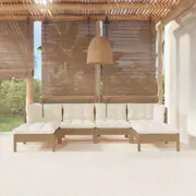 6 Piece Garden Lounge Set with Cushions Honey Brown Pinewood vidaXL