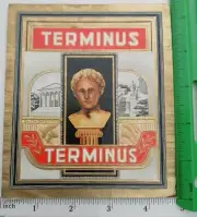 TERMINUS - OUTER CIGAR BOX LABEL - ORIGINAL - APRX 4.5 × 5.5