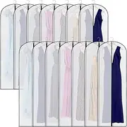 [Amylove] 20 Pcs Garment Bags for Hanging Clothes Bulk Clear Zippered Hanging Garment Covers Bags Suit Protector Cover Dress Bags Storage Bags for Clothes Long Dress Suit Coat Costumes Uniforms (24 x 72 Inch)