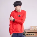 【DREAMMING】圓形U厚磅竹節棉圓領休閒長T(共二色)