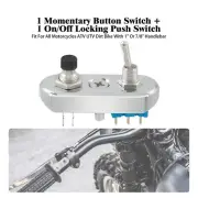 Chrome Mini Control Toggle Push Switch ON/OFF Button For Universal 1" Handlebar