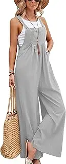 Korebow Wide Leg Jumpsuit for Women Spring Summer Casual Loose Bib Overalls Palazzo Pants Rompers Jumpsuits