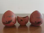 1set 3pcs Asian Bamboo Bird Cage Mandarin Duck Pottery porcelain ceramics cups