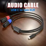 USB C to Double 3Pin Male Stereo Sound Cable Extended Splitter USB C to 3Pin