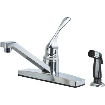 Home Impressions 1-Handle Lever Non-Metallic Kitchen Faucet with Chrome Spray,