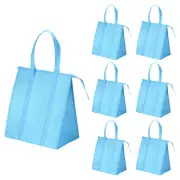 6Pcs Mini Reusable Grocery Bag Non-Woven Foldable Thermal Insulation Bag Blue