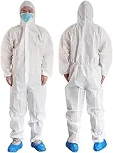 keebomed Hazmat Suits Hooded Coveralls Disposable Chemical-Resistant, Elastic, Unisex-Adult Industrial