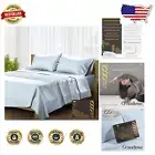 Luxury Light Blue King Size Sheets - 100% Egyptian Cotton, Deep Pocket Softness