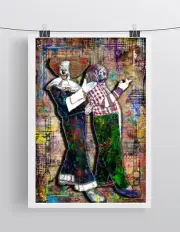 BOZO THE CLOWN 24x36in Poster, Bozo & Cookie The Clown WGN Art Free Shipping US