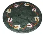 12" Marble side end Table top Semi precious stones inlaid Handicraft home decor