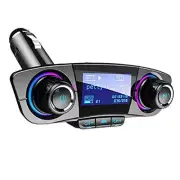 Bluetooth FM Transmitter Handfrees-Calling Radio Adapter Car Kit with Dual USB