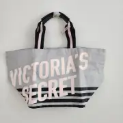 Victoria's Secret Travel Tote Bag Gray Logo Zip Closure NEW