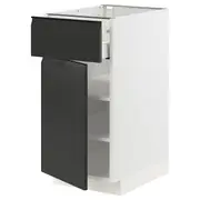 METOD / MAXIMERA base cabinet with drawer/door, white/Upplöv matt anthracite, 40x60x80 cm