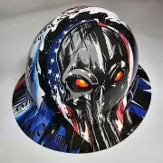 full brim VENTED hard hat custom hydro dipped IN LIBERTY OR DEATH PUNISHER USA