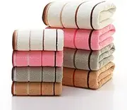 Cotton Bath Towel Set for Adults, Sports Travel Towel for 2 X Hands, Color White, Brown and Gray
