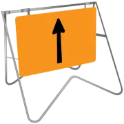 Temporary Hazard Marker Arrow Sign - Aluminum Metal Swing Stand (SSS192)