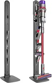 [Haturi] Vacuum Stand for Dyson V15, Gen5, V12, V11, V10, V8, V7, V6 - Sturdy Metal Storage Bracket Standing Holder with Hidden Cord Design, Space-Saving and Stylish Organization Solution