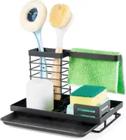 Kitchen Sink Caddy Organizer with Removable Drip Tray and Sponge Holder